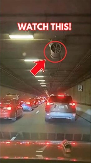 Tunnel Ventilation Fan Falls From Ceiling and Crashes Onto Road During Rush Hour