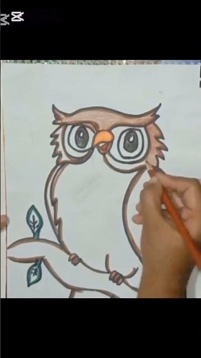 how to draw a owl cartoon #art#pencildrawing#animalart#artmoodstudio