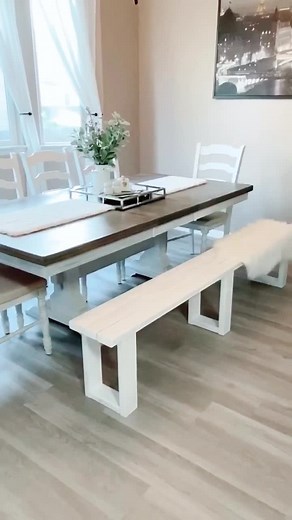 How to make a dining room bench with absolutely no carpentry skills 😂 #gonnabefriends #diy #fyp