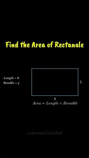 Learn How to Find the Area of a Rectangle Step by Step Easy Geometry Trick #mathshorts #maths