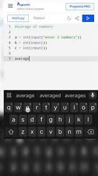 Average of three numbers✌️ || #shorts #viral #coding #python