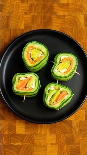Easy Cucumber Rolls | Healthy No-Cook Snack 🥒✨ #shorts