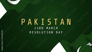 Pakistan Resolution Day Animated. 23rd of march Pakistan national day celebration card,suitable for pakistan resolution day greeting card