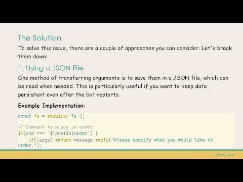 How to Transfer Arguments Between Commands in Discord.js