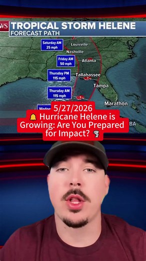 🔔 Hurricane Helene is Growing: Are You Prepared for Impact? 🌪️ #HurricaneHelene #WeatherUpdate #StormAlert #Florida #EmergencyPreparedness