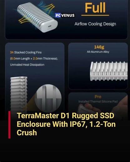 TerraMaster D1 Rugged SSD Enclosure IP67 10Gbps