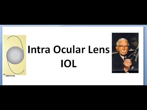 Ophthalmology 216 IOL Intra Ocular Lens Types PCIOL Classification Material weight power parts