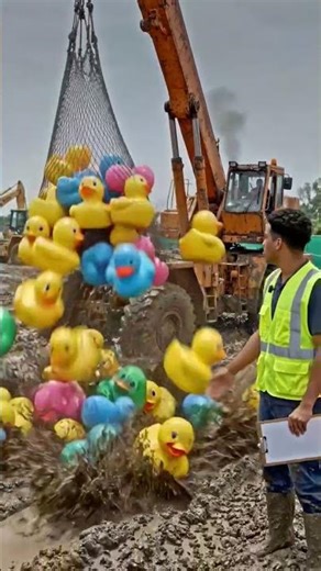 crane machine accident havey load toy DUCKS 😲