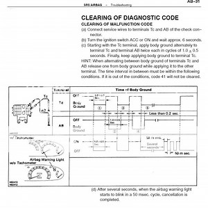 SRS Airbag Light RESET sequence