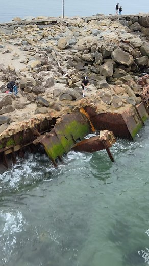 Dive into history with the haunting remains of La Jenelle, located off the coast of Silver Strand Beach in Oxnard, a 467-foot luxury liner that met its fate on April 13, 1970. Today, ocean waves embrace its rusty remnants. Back then, adventurers, the curious, and even the daring explored its off-kilter interior. Professional salvage crews started dismantling in ‘72, but echoes of history linger in the sand-filled hull embraced by the jetty. 🚢🌊 #LaJenelle #ShipwreckChronicles | SoCal Outdoor Ex