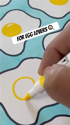 🥚Omelette Aesthetic Pattern Art 🍳 #shorts #egg #doodles #doodleart #trending #youtubeshorts #art