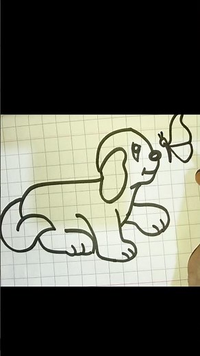 easy dog drawing 🐶