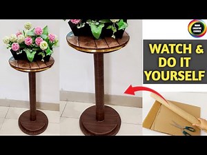 LOW COST DIY CARDBOARD FURNITURE CRAFT IDEA/EASY DIY CARDBOARD TABLE /BEST OUT OF WASTE