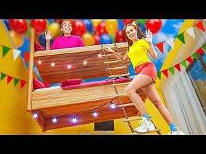 MES PARENTS ONT CONSTRUIT UNE CABANE || Des Lits Superposés et Des Attractions Par 123 GO! TRENDS