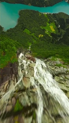 🌍 Flying Through Nature | Epic Drone View of Mountains & Waterfalls 🚁✨ #edit #droneography
