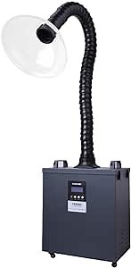 300W Laser Soldering Fume Extractor FES350 DTF 3D Printing Smoke Absorber Smog Filter and Purifier with 4 Stage Filter HEPA and Actived carbon (black pipe and white nozzle)