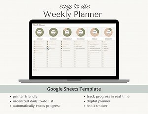 Weekly Planner Spreadsheet | Digital To-do List Tracker (google Sheets) - Etsy UK