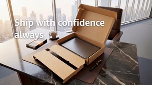 Laptop Shipping Box with Cushioned Foam, Secure Packaging Solution for Up to 17 inch Most Laptop, Corrugated Cardboard Box Mailer 17.165x12.087x3.5 inch
