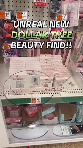 kim ♡ dollar tree dollie on Instagram: "UNREAL NEW $1.25 BEAUTY FIND!!  omggg! new MB Beauty LED Gel Nail Lamps and gel nail strips in a variety of glitters and colors for $1.25 each at @dollartree !!! and the lamp is USB powered 勺! (OGS remembers the old battery 磌 powered one from years ago lol) will you be on the hunt for this?! #dollartree #dollartreeaddicts #gelnails #ledlamp #dollartreecommunity"
