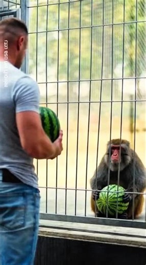 Human vs Monkey Strength Test Ends in Shock 😱🍉 #MonkeyVsHuman #MonkeyStrength
