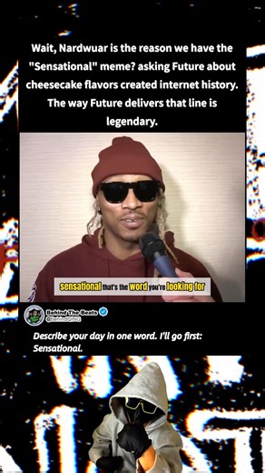 Nardwuar created the Future "Sensational" meme over cheesecake#Future #Sensational #Nardwuar #rap