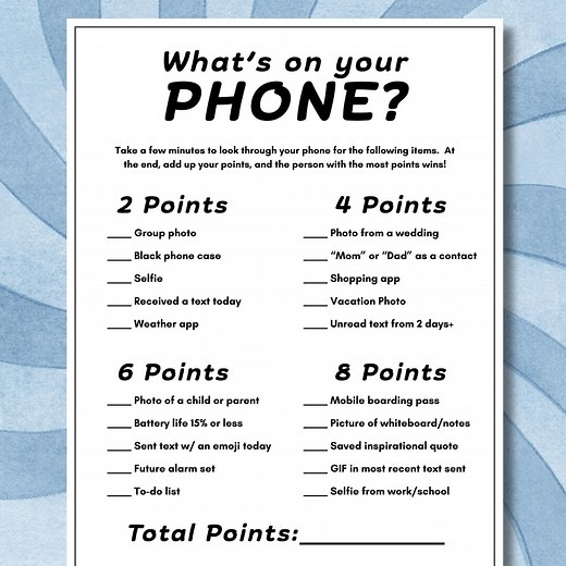 Icebreaker Game, Printable Whats on Your Phone Game, Phone Trivia Game, Office Party Game, Trivia Icebreaker Game, Easy Party Starter Game - Etsy