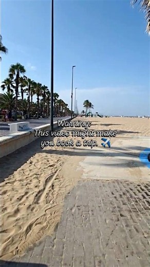 Golden Sands & Palm Trees in Valencia 🌴☀️ #travel #spain #valencia #beach #sand #palmtrees #summer