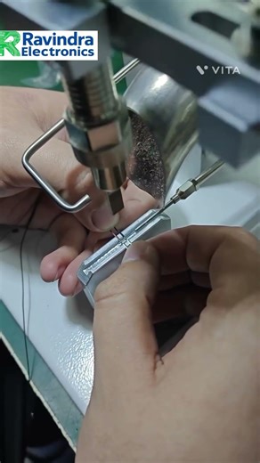 The semi-automatic soldering machine is capable of soldering two wires at a time.