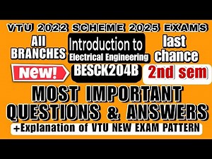 Introduction to Electrical Engineering passing Package, Fixed super important questions, VTU 2025