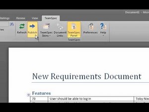 Creating a New Requirements Document using TFS and Word with TeamSpec