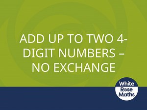 Y4 Autumn Block 2 TS2 Add up to two 4digit numbers no exchange