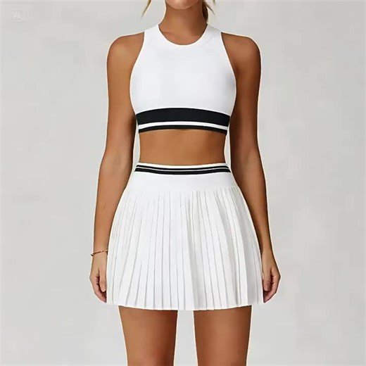 Women's High Waist Pleated Sports Yoga Tennis Skirt Dress Athletic Skirt with Built-in Shorts for Gym - Breathable & Quick Dry