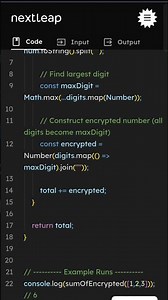 Encrypt Array Elements & Sum Them | JavaScript Coding Challenge | DSA Problem