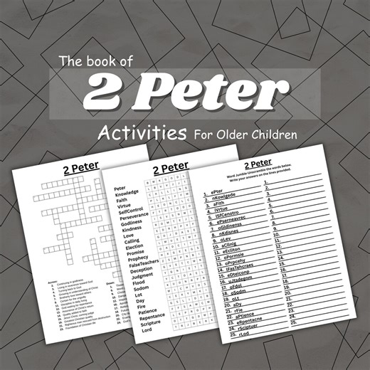 2 Peter Bible Activities: Crossword, Word Search, and Word Scramble (digital Download) - Etsy
