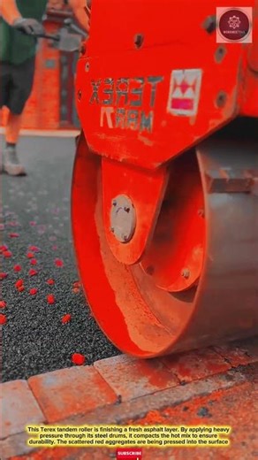 SATISFYING & SMOOTH: Terex Tandem Roller for Red Aggregate Finishing on Fresh Asphalt Layers