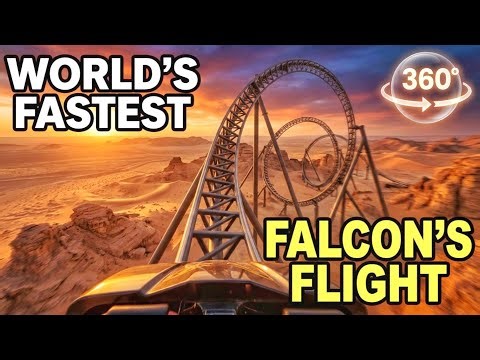 Falcon's Flight Six Flags Saudi Arabia | 360° VR Roller Coaster POV | No Limits 2 Simulation