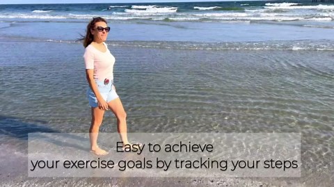 PINGKO Best Pedometer for Walking Accurately Track Steps Multi-Function Portable Sport Pedometer Step/Distance/Calories Counter Fitness Tracker - Pink