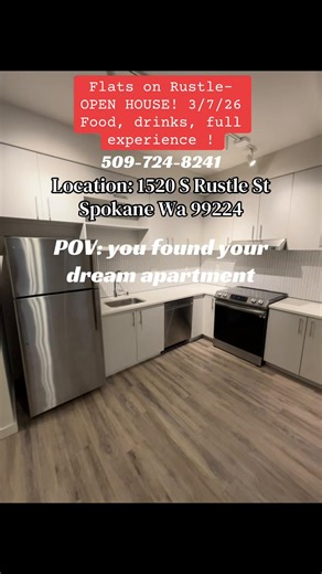 🚨 SPOKANE OPEN HOUSE ALERT 🚨 Come tour The Flats on Rustle this Saturday 3/7/26 from 10AM–2PM 🏡✨ 📍 1520 S Rustle St, Spokane WA 99224 We have BEAUTIFUL 1 & 2 bedroom apartments available and we’re doing: 🔥 IN-PERSON APPLICATION FEE WAIVED 🔥 ONLY $500 DEPOSIT 🔥 Move-in ready homes If you’ve been waiting for a sign… THIS IS IT 👀 Modern vibes, spacious layouts, and a location that keeps you close to everything while still feeling tucked away ✨ Pull up, tour, apply on the spot, and secure yo