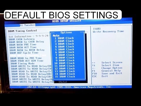 DEFAULT BIOS SETTINGS ASUS P7H55-M MOTHERBOARD