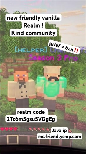 best new vanilla smp realm for bedrock and java #trending #minecraft