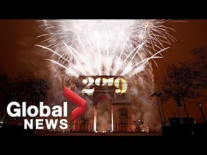 New Year's 2019 fireworks illuminate Paris' Arc de Triomphe Red Square