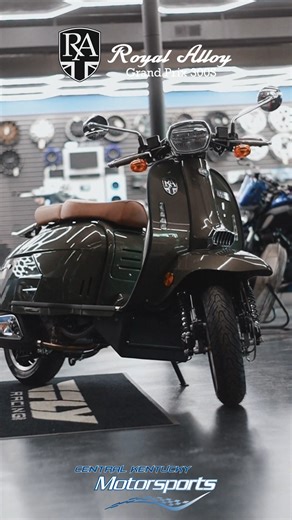 Check out this beauty! The Royal Alloy Grand Prix 300S is here and ready to roll. This scooter is a head turner with its classic style and modern performance. It's perfect for cruising around town in style. Come down and see it for yourself. #RoyalAlloy #GrandPrix300S #Scooter #VintageStyle | Central Kentucky Motorsports www.Centralkymotorsports.com | Facebook