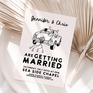 Vintage Sports Car Wedding Invitation, Hand-drawn Doodle (digital Download - Etsy Australia