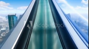 Abstract representation of futuristic transportation systems with sleek lines and dynamic shapes