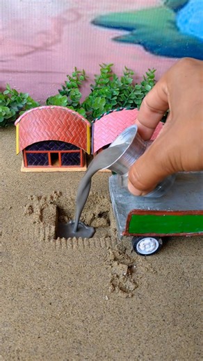 diy truck mini concrete bridge making || #shorts