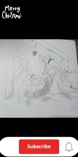 Nativity Scene Drawing in Hindi | Christmas 2025Jesus Christ Birth Pencil Sketch#art #jesus