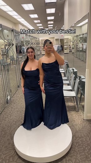 Match with your bestie! Come see us at davids bridal for the perfect dresses 🤍 #davidsbridal #bridesmaidsdresses #bridaltiktok #2025wedding #dresstok #2024bride #galinasignature