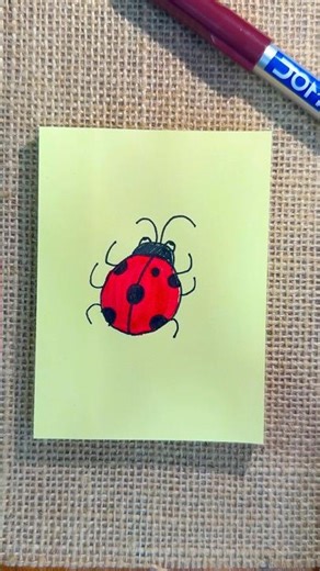 How to draw a ladybird 🐞 Simple trick tutorial #art #drawing #easydrawing