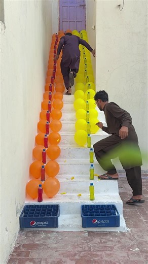 Very cool and very well done balloons and bottles collection task #foryoupage #amazing #task #wow #videoviral