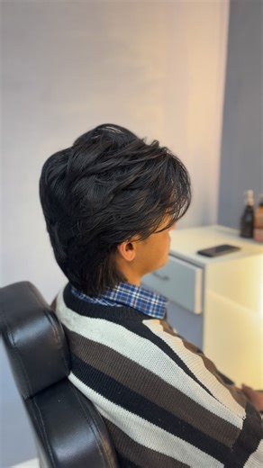 Sushnova glam on Instagram: "“Wolf cut on point✂️” @sushnova_glam642 @dilshad_hair_hub #hairtransformation #hair #wolfcut #menshairstyle #indianbarber"